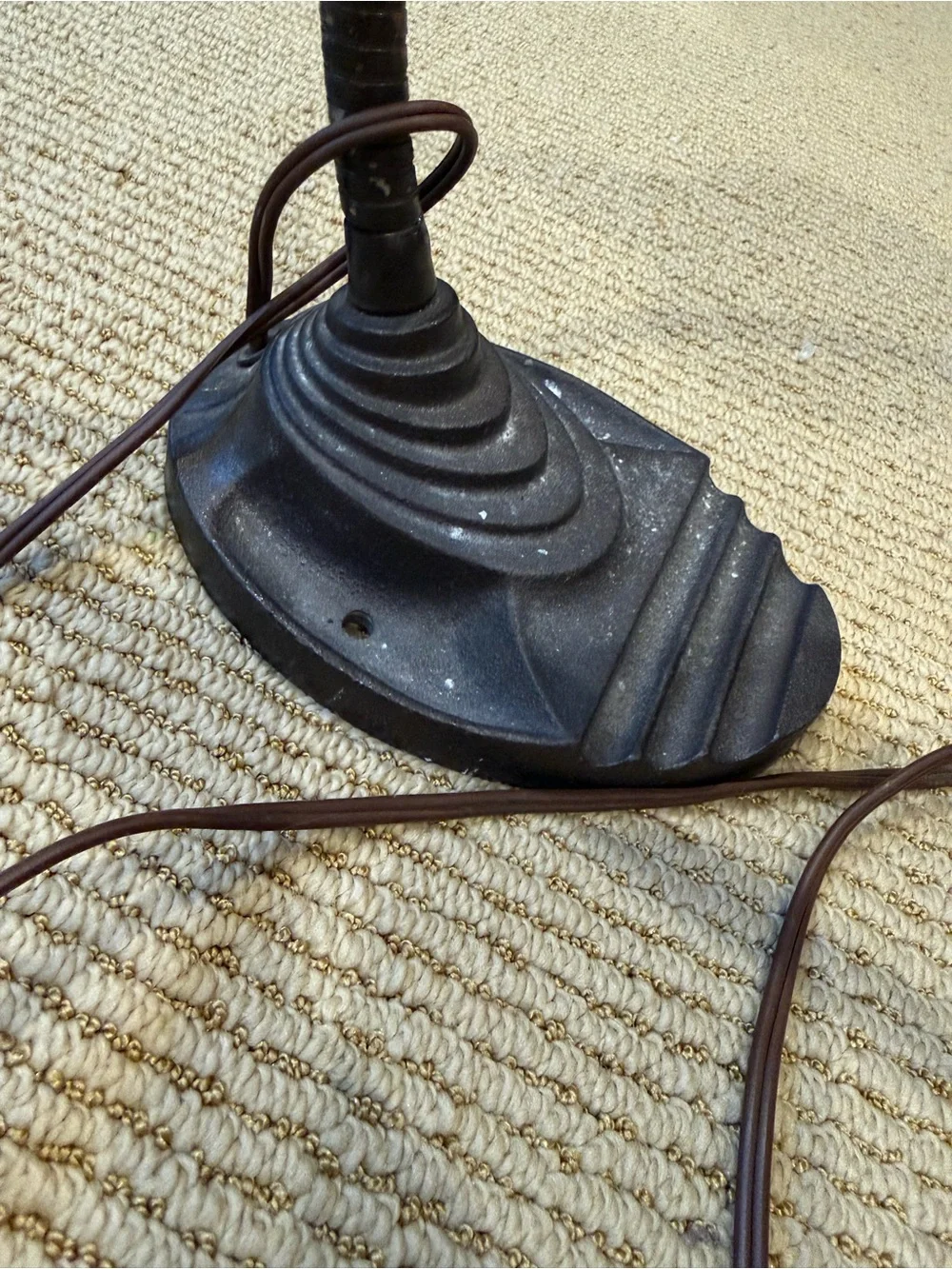 Vintage Industrial Gooseneck Desk Lamp with Cast Metal Base, likely Art Deco